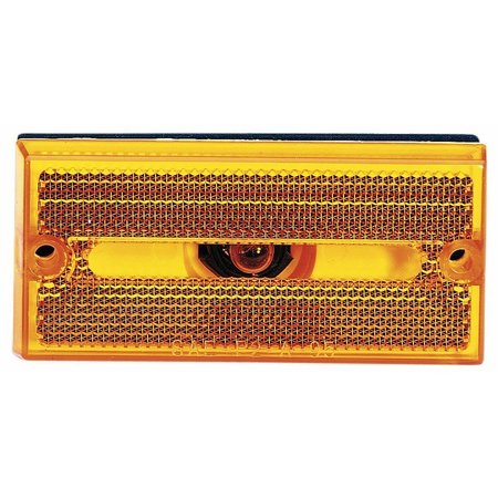 PETERSON MANUFACTURING Incandescent Rectangular 388 Length x 180 Width x 052 Height Amber Lens V132A